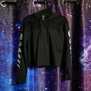 Midnight Hour Crop Mesh Hoodie S